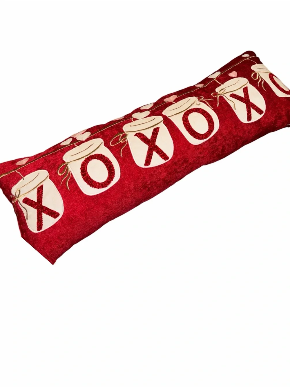 Festive Red XOXO Lumbar Pillow -
